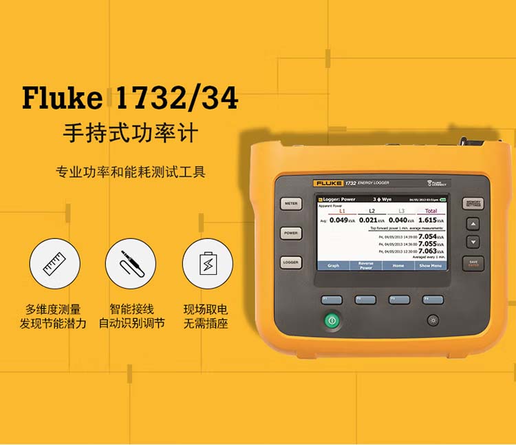 Fluke 1732/Fluke 1734 手持式三相功率计产品图片